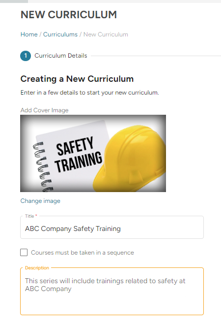Curriculum setup