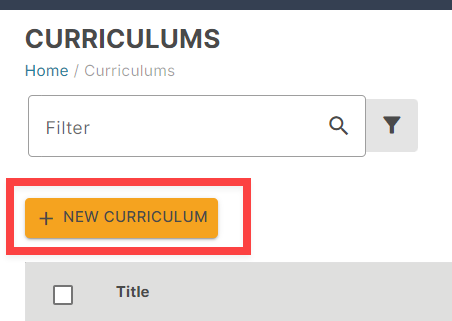 New Curriculum button